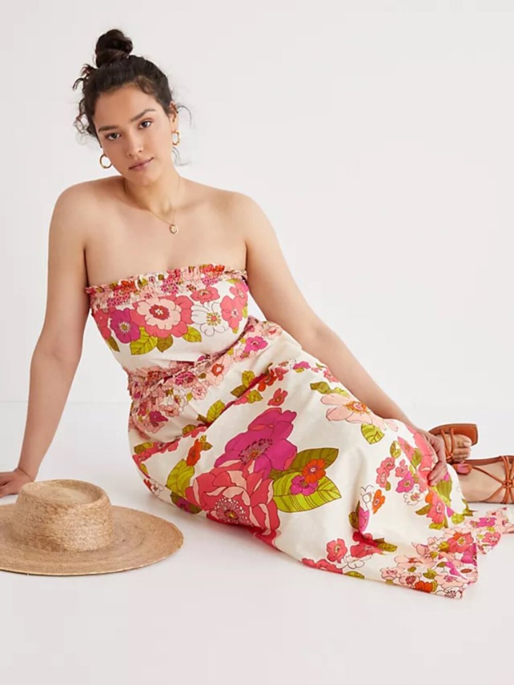 Love The Label | Floral 100% Cotton Briar Maxi Skirt + Tube Top Set | NWT - Picture 4 of 11